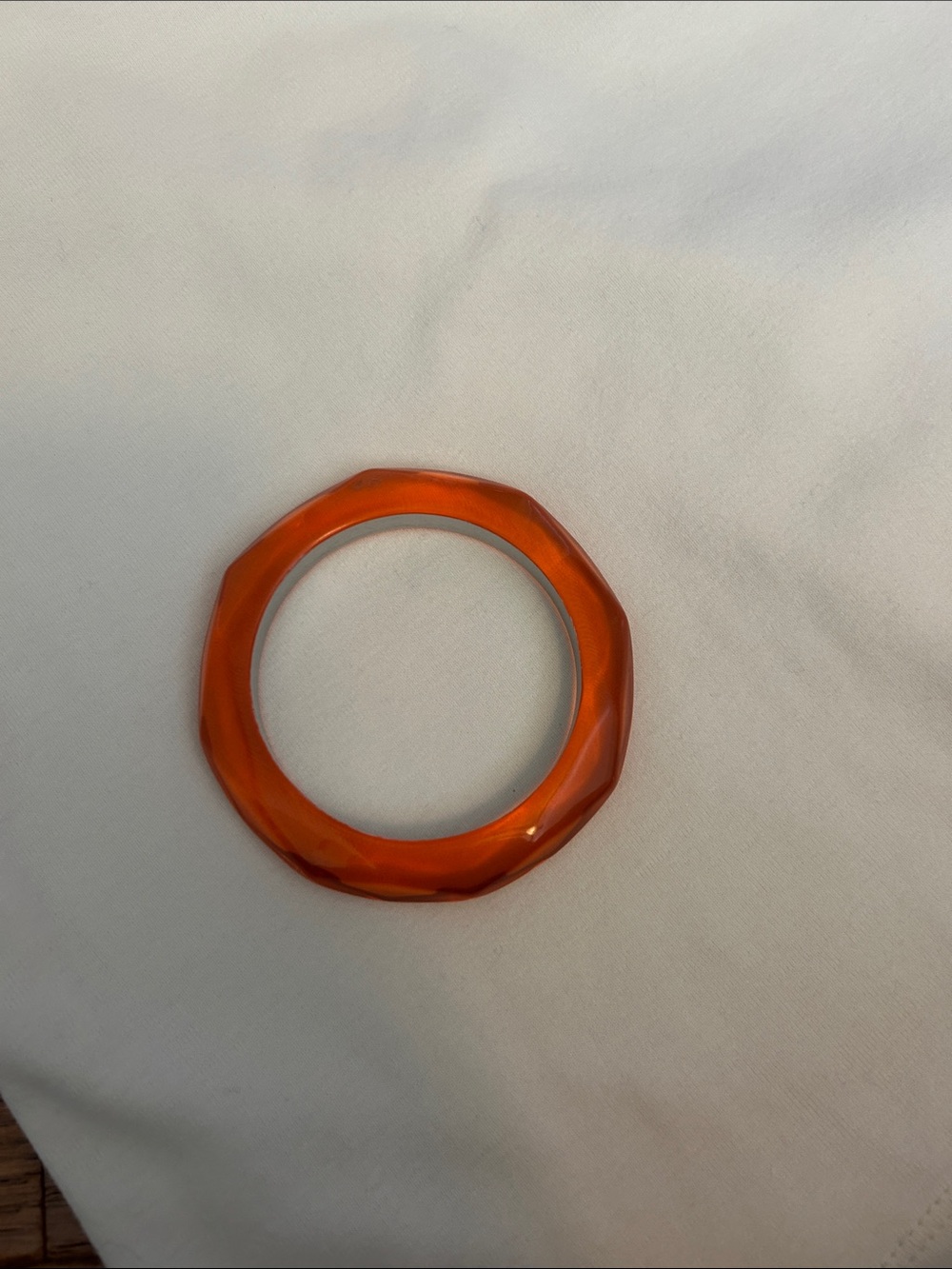 Source Unknown Orange Faceted Resin Bangle